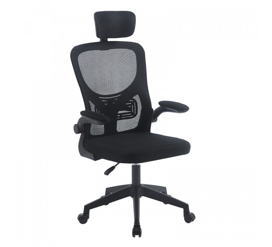 A9945 ΜΑΥΡO MESH ΠΟΛΥΘΡΟΝΑ ΓΡΑΦΕΙΟΥ ZITA PLUS 59X60X46-113/56-126εκ.