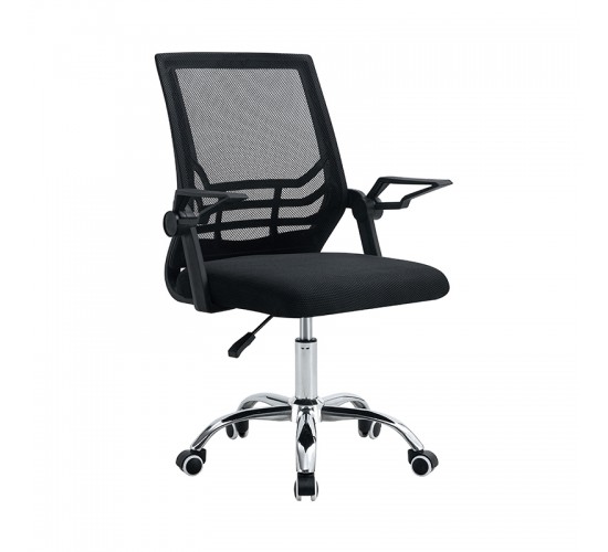 A1830 ΧΡΩΜΙΟ/ΜΑΥΡΟ MESH ΠΟΛΥΘΡΟΝΑ ΓΡΑΦΕΙΟΥ 62X54X44-91/53-100εκ. ZITA PLUS 62X54X44-91/53-100εκ.