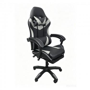 A9937 ΜΑΥΡΟ/ΓΚΡΙ PVC ΠΟΛΥΘΡΟΝΑ GAMING/ΜΕ ΥΠΟΠΟΔΙΟ 64X59X43-112/53-125εκ. ZITA PLUS 64X59X43-112/53-125εκ.