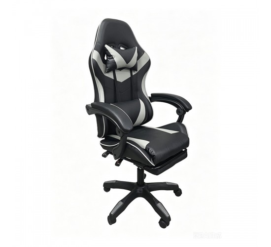 A9937 ΜΑΥΡΟ/ΓΚΡΙ PVC ΠΟΛΥΘΡΟΝΑ GAMING/ΜΕ ΥΠΟΠΟΔΙΟ 64X59X43-112/53-125εκ. ZITA PLUS 64X59X43-112/53-125εκ.