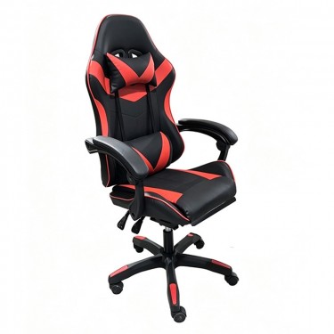 A9937 ΜΑΥΡΟ/ΚΟΚΚΙΝΟ PVC ΠΟΛΥΘΡΟΝΑ GAMING/ΜΕ ΥΠΟΠΟΔΙΟ 64X59X43-112/53-125εκ. ZITA PLUS 64X59X43-112/53-125εκ.