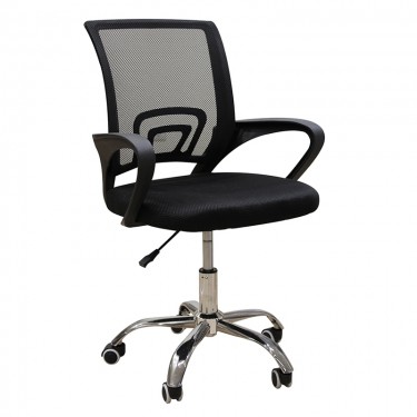 A1850 S ΧΡΩΜΙΟ/ΜΑΥΡΟ MESH ΠΟΛΥΘΡΟΝΑ ΓΡΑΦΕΙΟΥ 62Χ52Χ43-84/50-93εκ. ZITA PLUS 62Χ52Χ43-84/50-93εκ.