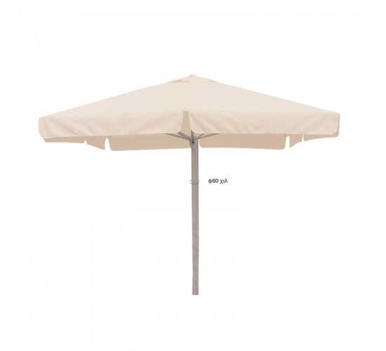 ΟΜΠΡΕΛΑ 4X4X3,88m ΤΗΛΕΣΚΟΠΙΚΗ OFF WHITE ALUM. 8ΑΚΤ.17X27X1.2mm ΙΣΤΟΣ 1Φ.60Χ1.6mm ZITA PLUS 4Χ4