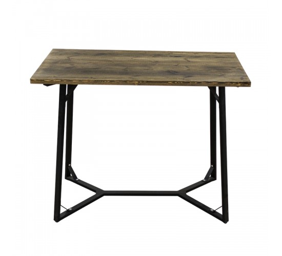 BISTRO ΤΡΑΠΕΖΙ BAR 120X65X98εκ. ΜΑΥΡΟ ΜΕΤΑΛΛΟ-ΞΥΛΟ ZITA PLUS 120X65X98εκ.