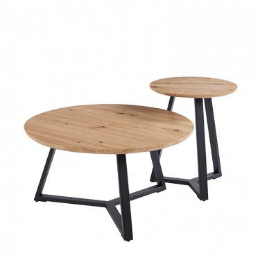 ALEX SET 2τμχ. SONOMA OAK Φ45Χ55εκ. & Φ80Χ41εκ. ΤΡΑΠΕΖΙ ΣΑΛΟΝΙΟΥ ZITA PLUS Φ45Χ55εκ. / Φ80Χ41εκ.