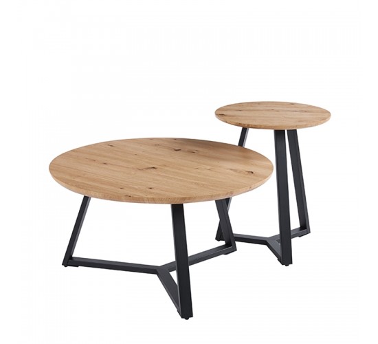 ALEX SET 2τμχ. SONOMA OAK Φ45Χ55εκ. & Φ80Χ41εκ. ΤΡΑΠΕΖΙ ΣΑΛΟΝΙΟΥ ZITA PLUS Φ45Χ55εκ. / Φ80Χ41εκ.