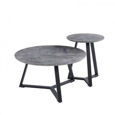 ALEX SET 2τμχ. CEMENT Φ45Χ55εκ. & Φ80Χ41εκ. ΤΡΑΠΕΖΙ ΣΑΛΟΝΙΟΥ ZITA PLUS Φ45Χ55εκ. / Φ80Χ41εκ.