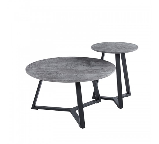 ALEX SET 2τμχ. CEMENT Φ45Χ55εκ. & Φ80Χ41εκ. ΤΡΑΠΕΖΙ ΣΑΛΟΝΙΟΥ ZITA PLUS Φ45Χ55εκ. / Φ80Χ41εκ.