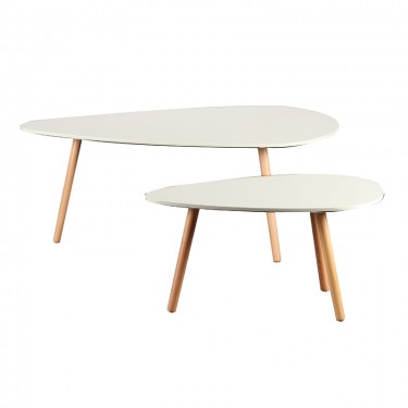 TAMY ΣΕΤ 2τμχ. WHITE 116Χ65Χ45 & 75Χ43Χ40εκ. ΤΡΑΠΕΖΙ ΣΑΛΟΝΙΟΥ ZITA PLUS 116Χ65Χ45/75Χ43Χ40εκ.