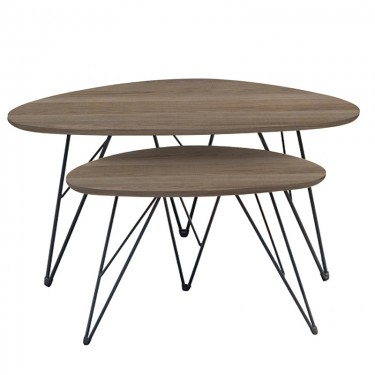 NANCY ΚΑΡΥΔΙ MDF ΣΕΤ 2 ΤΡΑΠΕΖΑΚΙΑ 90X60X45-60X40X39εκ. ZITA PLUS 90X60X45/60X40X39εκ.