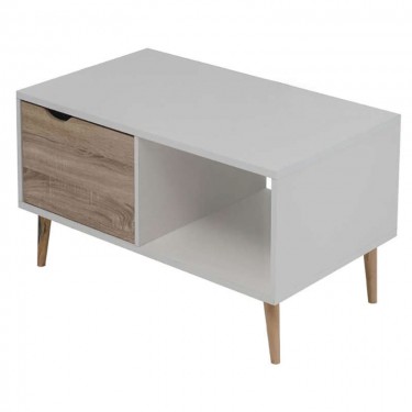 SIERA WHITE/S.OAK 100Χ60Χ38εκ.ΤΡΑΠΕΖΙ ΣΑΛΟΝΙΟΥ ZITA PLUS 100Χ60Χ38εκ.