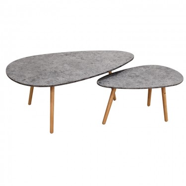 TAMY ΣΕΤ 2τμχ. CEMENT COLOR 116Χ65Χ45 & 75Χ43Χ40εκ. ΤΡΑΠΕΖΙ ΣΑΛΟΝΙΟΥ ZITA PLUS 116Χ65Χ45/75Χ43Χ40εκ.