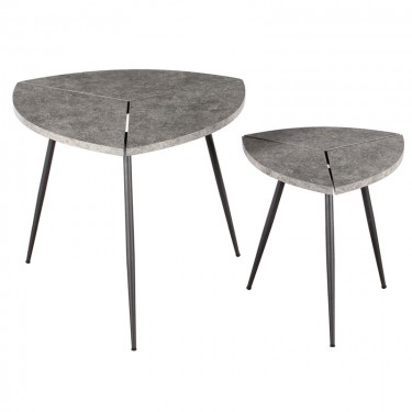 INDY SET CEMENT COLOR ΤΡΑΠΕΖΙ ΣΑΛΟΝΙΟΥ 60X60X50εκ. 40Χ40Χ40εκ. ZITA PLUS 60X60X50/40X40X40εκ.