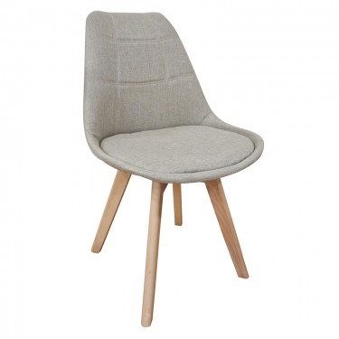 Καρέκλα Τραπεζαρίας Ξύλινη 4τμχ Bianca Beige Ύφασμα 50x56x46-83εκ. ZITA PLUS 50Χ56Χ46-83εκ.
