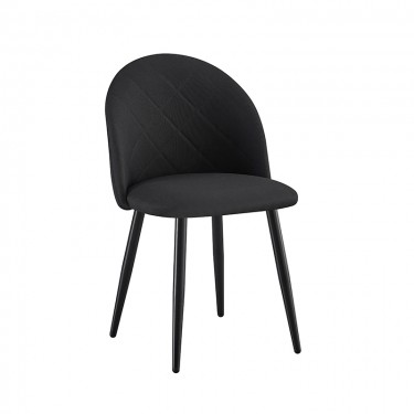 Καρέκλα Τραπεζαρίας Μεταλλική 4τμχ Rio Μαύρο/Μαύρο Ύφασμα 47X53.5X49-80εκ. ZITA PLUS 47X53.5X49-80εκ.