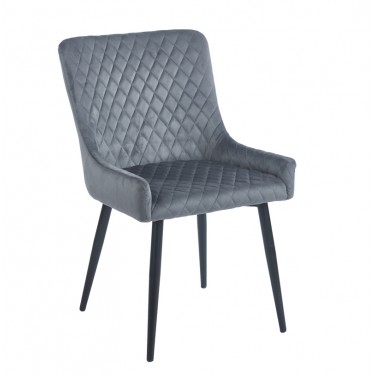 VANESA GREY VELVET ΥΦΑΣΜΑ ΚΑΡΕΚΛΑ ΜΕΤΑΛΛΙΚΗ 46X62X51-86εκ. ZITA PLUS 46X62X51-86εκ.