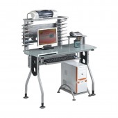 ΓΡΑΦΕΙΟ 100X60X75/89εκ.PVC/ΑΣΗΜΙ ΜΕΤΑΛ./ΤΖΑΜΙ ΑΜΜ./CPU ZITA PLUS 100X60X75/89εκ.