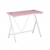 ΓΡΑΦΕΙΟ 100X50X75εκ.ΡΟΖ MDF/ΛΕΥΚΟ ΜΕΤΑΛΛΙΚΟ ZITA PLUS 100X50X75εκ.