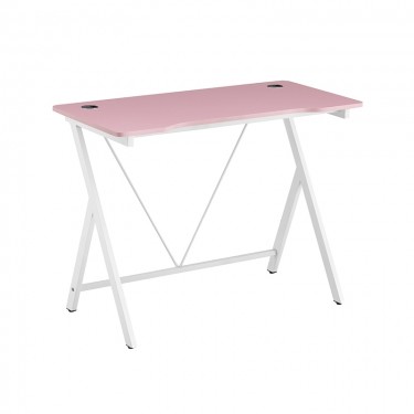 ΓΡΑΦΕΙΟ 100X50X75εκ.ΡΟΖ MDF/ΛΕΥΚΟ ΜΕΤΑΛΛΙΚΟ ZITA PLUS 100X50X75εκ.