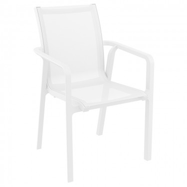 PACIFIC ΠΟΛΥΘΡΟΝΑ WHITE/WHITE ΠΟΛ/ΝΙΟΥ 57X62X90εκ. SIESTA 57X62X44/90εκ.