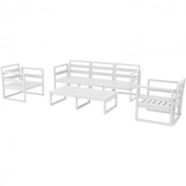 MYKONOS SET 3ΘΕΣ.WHITE ΧΩΡΙΣ ΜΑΞ.(3ΘΕΣ. 2ΠΟΛ. ΤΡΑΠ 130εκ.) SIESTA