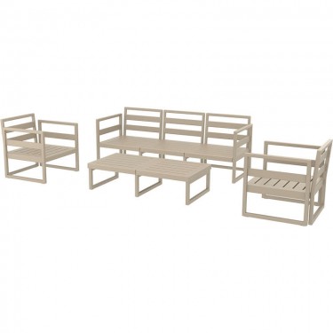 MYKONOS SET 3ΘΕΣ.TAUPE ΧΩΡΙΣ ΜΑΞ.(3ΘΕΣ. 2ΠΟΛ. ΤΡΑΠ 130εκ.) SIESTA