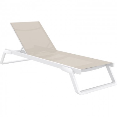 TROPIC ΞΑΠΛΩΣΤΡΑ WHITE/TAUPE ΑΛΟΥΜ-ΠΟΛ/ΝΙΟΥ 210X72X31εκ. SIESTA 210X72X31εκ.
