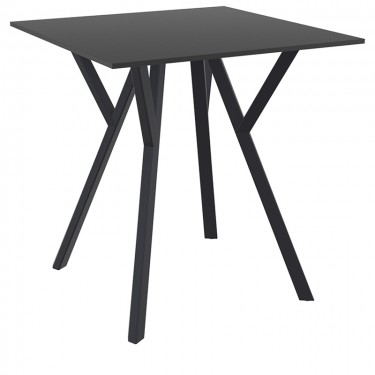 MAX ΤΡΑΠΕΖΙ 70Χ70Χ74εκ. BLACK LAMINATE 12mm SIESTA 70Χ70Χ74εκ