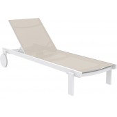 CASABLANCA ΞΑΠΛΩΣΤΡΑ WHITE/TAUPE ΑΛΟΥΜ-ΠΟΛ/ΝΙΟΥ 74X190X31εκ. SIESTA 74X190X31εκ.