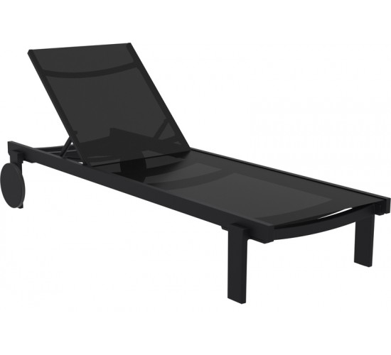 CASABLANCA ΞΑΠΛΩΣΤΡΑ BLACK/BLACK ΑΛΟΥΜ-ΠΟΛ/ΝΙΟΥ SIESTA 74X190X31εκ.