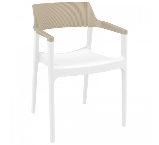 TULUM WHITE/TAUPE ΠΟΛΥΘΡΟΝΑ ΠΟΛ/ΝΙΟΥ 55X52X79εκ. SIESTA 55X52X45-79εκ.