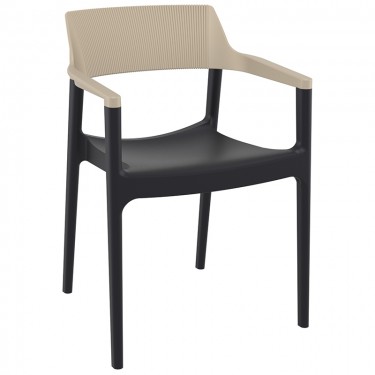 TULUM BLACK/TAUPE ΠΟΛΥΘΡΟΝΑ ΠΟΛ/ΝΙΟΥ 55X52X79εκ. SIESTA 55X52X45-79εκ.