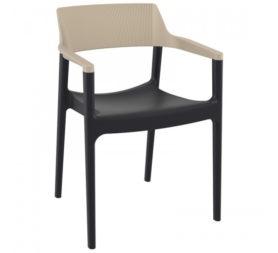 TULUM BLACK/TAUPE ΠΟΛΥΘΡΟΝΑ ΠΟΛ/ΝΙΟΥ 55X52X79εκ. SIESTA 55X52X45-79εκ.