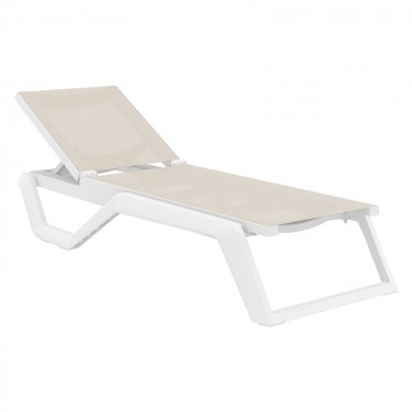 RIO PRO ΞΑΠΛΩΣΤΡΑ WHITE/TAUPE ΠΟΛ/ΝΙΟΥ 190X70X33εκ. SIESTA 190X70X33εκ.