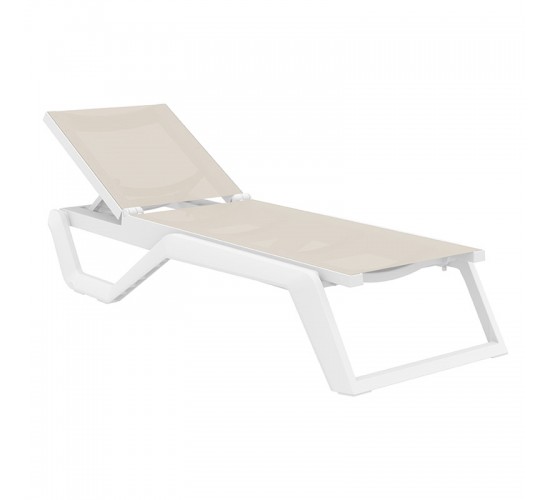 RIO PRO ΞΑΠΛΩΣΤΡΑ WHITE/TAUPE ΠΟΛ/ΝΙΟΥ 190X70X33εκ. SIESTA 190X70X33εκ.