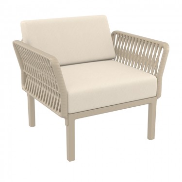 PORTOFINO LOUNGE ΠΟΛΥΘΡΟΝΑ TAUPE/ΜΑΞ. BEIGE ΠΟΛ/ΝΙΟΥ 90X80Χ69εκ. SIESTA 90X80Χ33-69εκ.