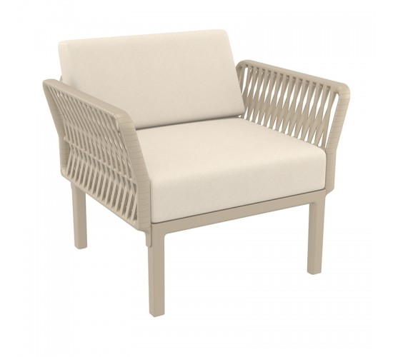 PORTOFINO LOUNGE ΠΟΛΥΘΡΟΝΑ TAUPE/ΜΑΞ. BEIGE(Σ2)ΠΟΛ/ΝΙΟΥ 90X80Χ69εκ. SIESTA 90X80Χ33-69εκ.