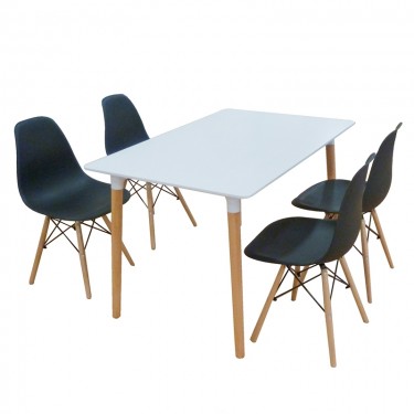 Σετ Τραπεζαρίας Loft Black Randy 5τμχ 120Χ80X72εκ. ZITA PLUS