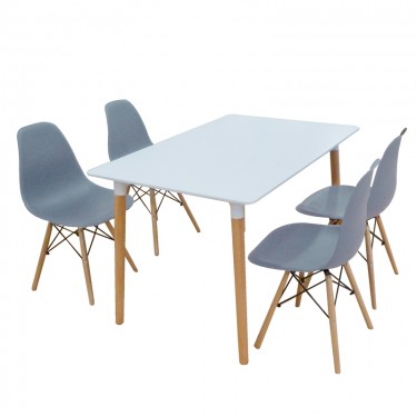 Σετ Τραπεζαρίας Loft Grey Randy 5τμχ 120Χ80X72εκ. ZITA PLUS