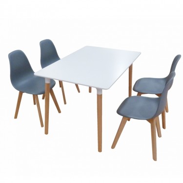 Σετ Τραπεζαρίας Loft Plus Grey Randy 5τμχ 120Χ80X72εκ. ZITA PLUS