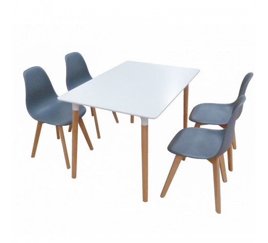 Σετ Τραπεζαρίας Loft Plus Grey 5τμχ 120Χ80X72εκ. ZITA PLUS