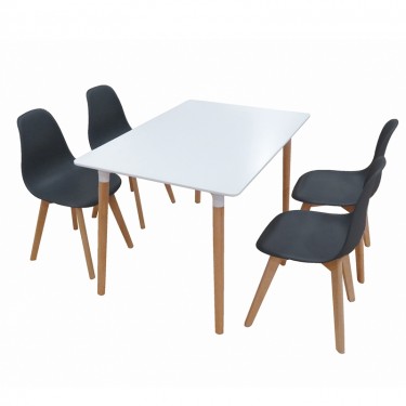 Σετ Τραπεζαρίας Loft Plus Black Randy 5τμχ 120Χ80X72εκ. ZITA PLUS