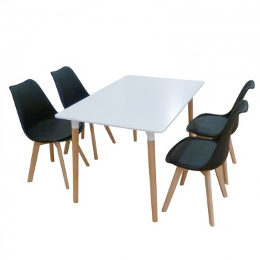 Σετ Τραπεζαρίας Logan Plus Black Randy 5τμχ 120Χ80X72εκ. ZITA PLUS