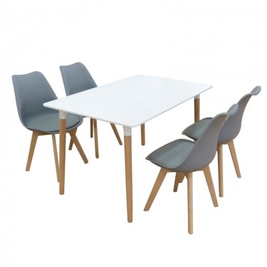 Σετ Τραπεζαρίας Logan Plus Grey Randy 5τμχ 120Χ80X72εκ. ZITA PLUS