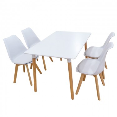 Σετ Τραπεζαρίας Logan Plus White Randy 5τμχ 120Χ80X72εκ. ZITA PLUS