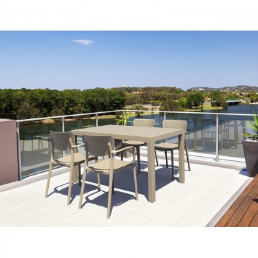 Σετ Τραπεζαρίας 5τμχ Ares Loft Taupe 140Χ80Χ75εκ. SIESTA