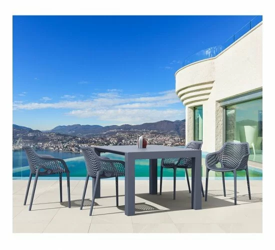 Σετ Τραπεζαρίας 5τμχ Vegas Air XL Dark Grey 100X100/140Χ75εκ. SIESTA Σετ Τραπεζαρίας 5τμχ Vegas Air XL Dark Grey 100X100/140Χ75εκ. SIESTA
