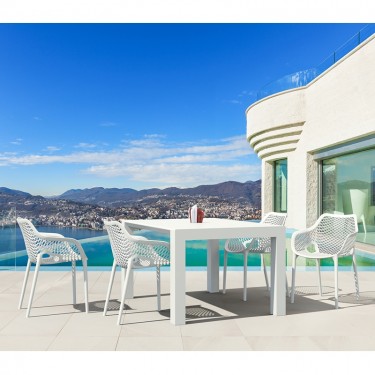 Σετ Τραπεζαρίας 5τμχ Vegas Air XL White 100X100/140Χ75εκ. SIESTA