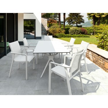 Σετ Τραπεζαρίας 7τμχ Air Pacific White 180X90X74εκ. SIESTA