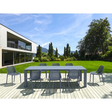 Σετ Τραπεζαρίας 9τμχ Vegas Air Dark Grey 100X260/300Χ75εκ. SIESTA